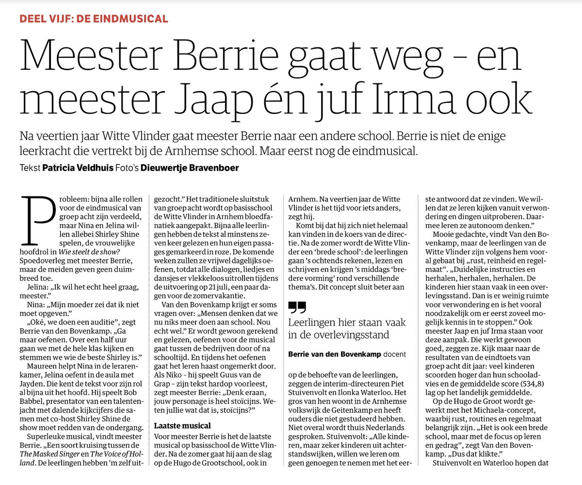 Uit <a href="/nrc/">NRC</a> van gisteren. De rest via <a href="/nrc/">NRC</a> te lezen. Opmerkelijk de reden waarom de leerkrachten vertrekken.