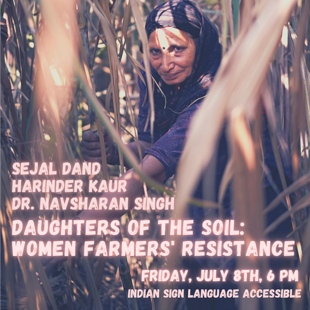 GatherSisters's tweet photo. Sisters

Our farmer is a woman. She sows, tends, preserves &amp; harvests... and she protests for her rights &amp; recognition. Join us to discover the might &amp; resistance of these daughters of the soil.

Guests: https://t.co/zPLe06DC1S
Host:@johriamrita 
Register:
https://t.co/BEn0uhyFOF https://t.co/kYmaQIW9vA