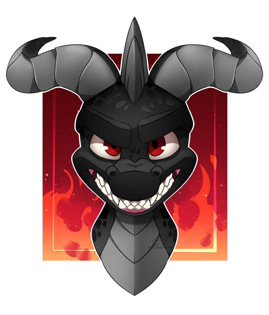 Portrait commission for @LaggyModem of Spyro (or Dark Spyro?) with unique horns upon request. 🔥