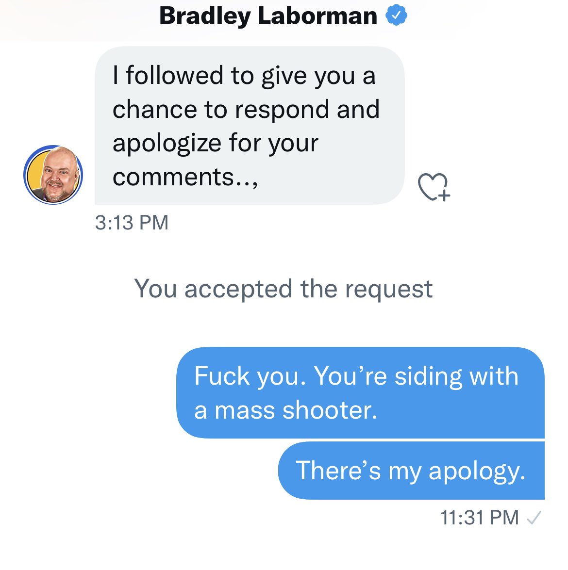 RepSwalwell's tweet photo. When you tweet out  the #HighlandPark shooter wasn’t actually a Trump supporter and then try and slide into my DMs to see if I’ll agree with you…this is what you get. https://t.co/37EBkYt0ze