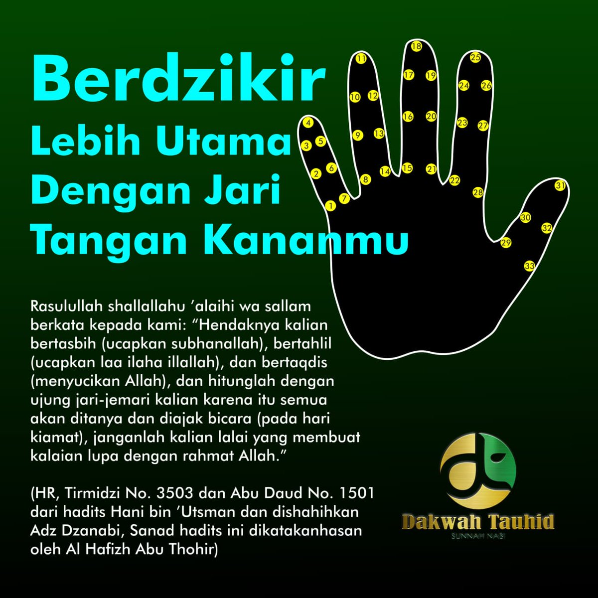Berdzikir lebih utama dengan jari tangan kanan...