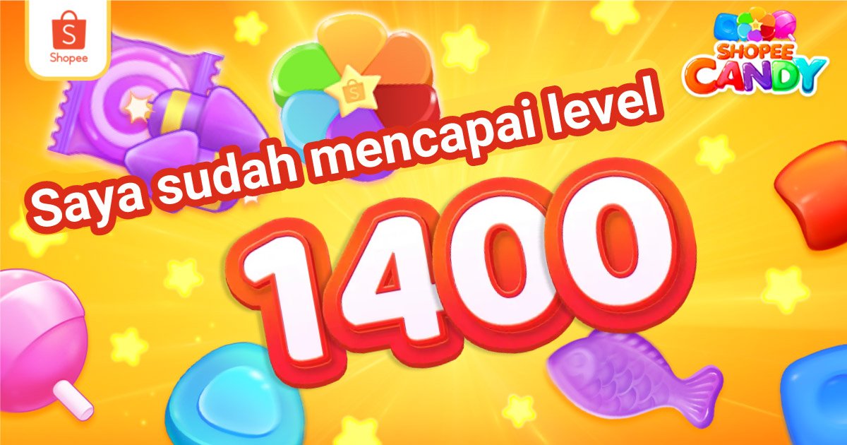Saya berhasil melewati 1400 di Shopee Candy!  shp.ee/xvf22ymg4et