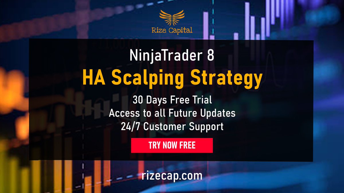 'HA Scalping Strategy' automated trading strategy mainly enters the market based on change of color of the bars and exits based on Advanced Exit options selected in strategy settings. Read more and Download now from this link: rizecap.com/strategy/rchas…
#trading #automatedstrategy