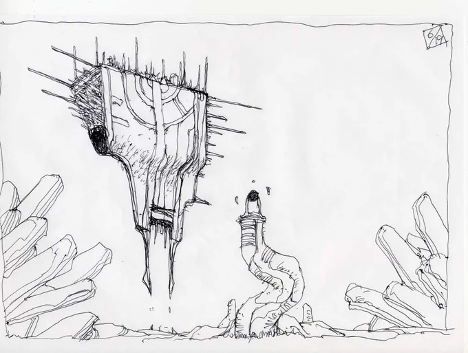 勿論背景も…
Of corse Backdrops.

実は自分、背景を描くのだが大好きです。

#HitoshiYoneda #doodle #米田仁士 #落書き 