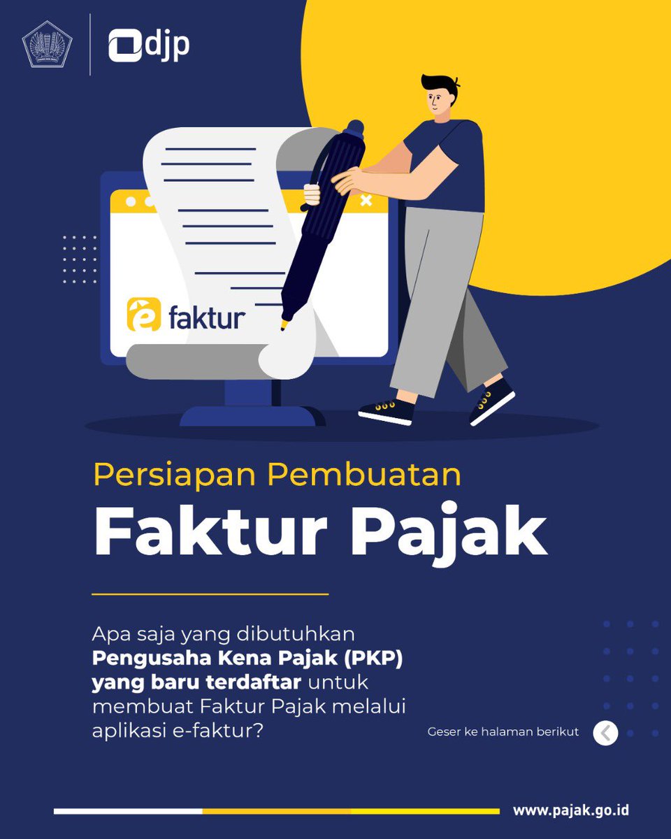 Pembuatan Faktur Pajak

Bagi Pengusaha Kena Pajak yang membutuhkan tata cara pembuatan Faktur Pajak melalui aplikasi E-Faktur, simak sampai habis rangkaian infografis berikut.