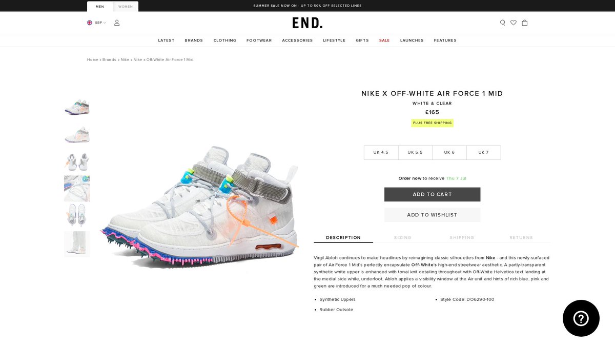 raffle_sneakers's tweet image. RESTOCK Nike X Off-white Air Force 1 Mid on Endclothing

EU: rflsnk.link/FdTH10SD
US: rflsnk.link/wrs65LV0