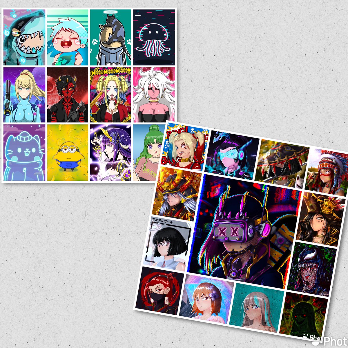 It’s been a long time i have not made a preview of my last purchases so here it is 💫 
As i recently buy mostly Bored Josei (artist @fullsunnieyy), i put these #NFTs together in the right pic.
Left pic for all others ✌🏻

This is only a summary from last 18 days

#NFTCommunity