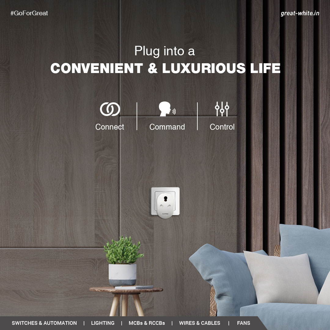 Convert your devices into smart appliances now with GreatWhite's Smart Plug. A hassle-free solution for a comfortable life. 

#GoForGreat #GreatWhiteElectricals #SmartPlug #Innovation #Technology #Smarthomes #smartswitch #voicecommand #connect #controlhome #smarthomeindia