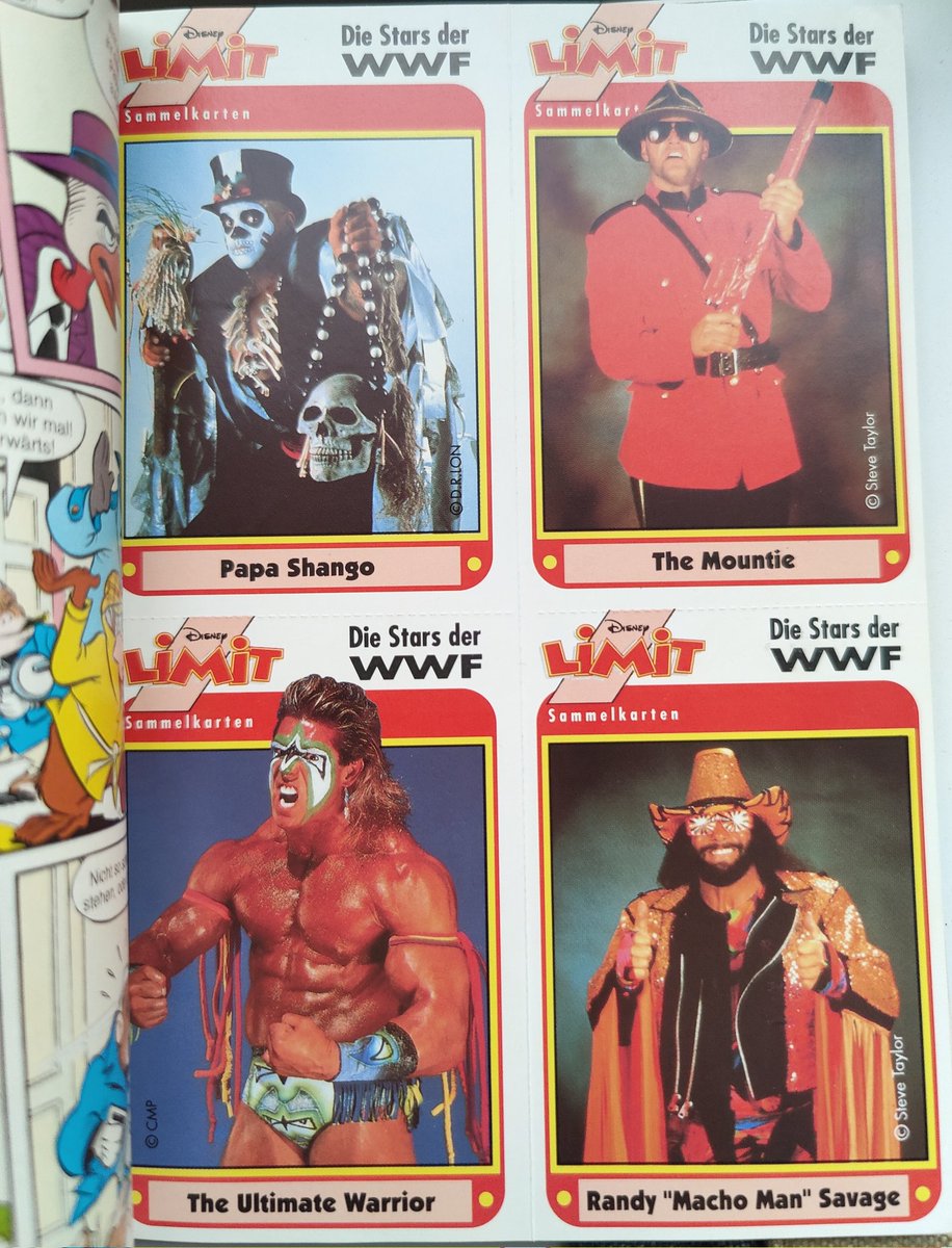 #wrestlingcardwednesday Disney limit magazine Germany exclusive uncut WWF trading cards. These are extremely hard to find loose so I was very happy when the opportunity arose to purchase them uncut and still intact.