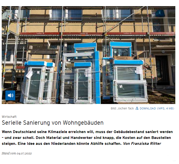 EnergiesprongDE's tweet photo. „Wir nutzen neue Technologien wie die Industrie 4.0 dazu, dass Sanierungselemente #vorgefertigt werden."
Uwe Bigalke (@dena_news) und @EmaHeisenberg (#Ecoworks) im @rbb24Inforadio🎧. So werden Gebäude mit #Energiesprong auf #NetZero-Standard gebracht:
▶️https://t.co/STZdWpgUdk https://t.co/OR65IZmV0E