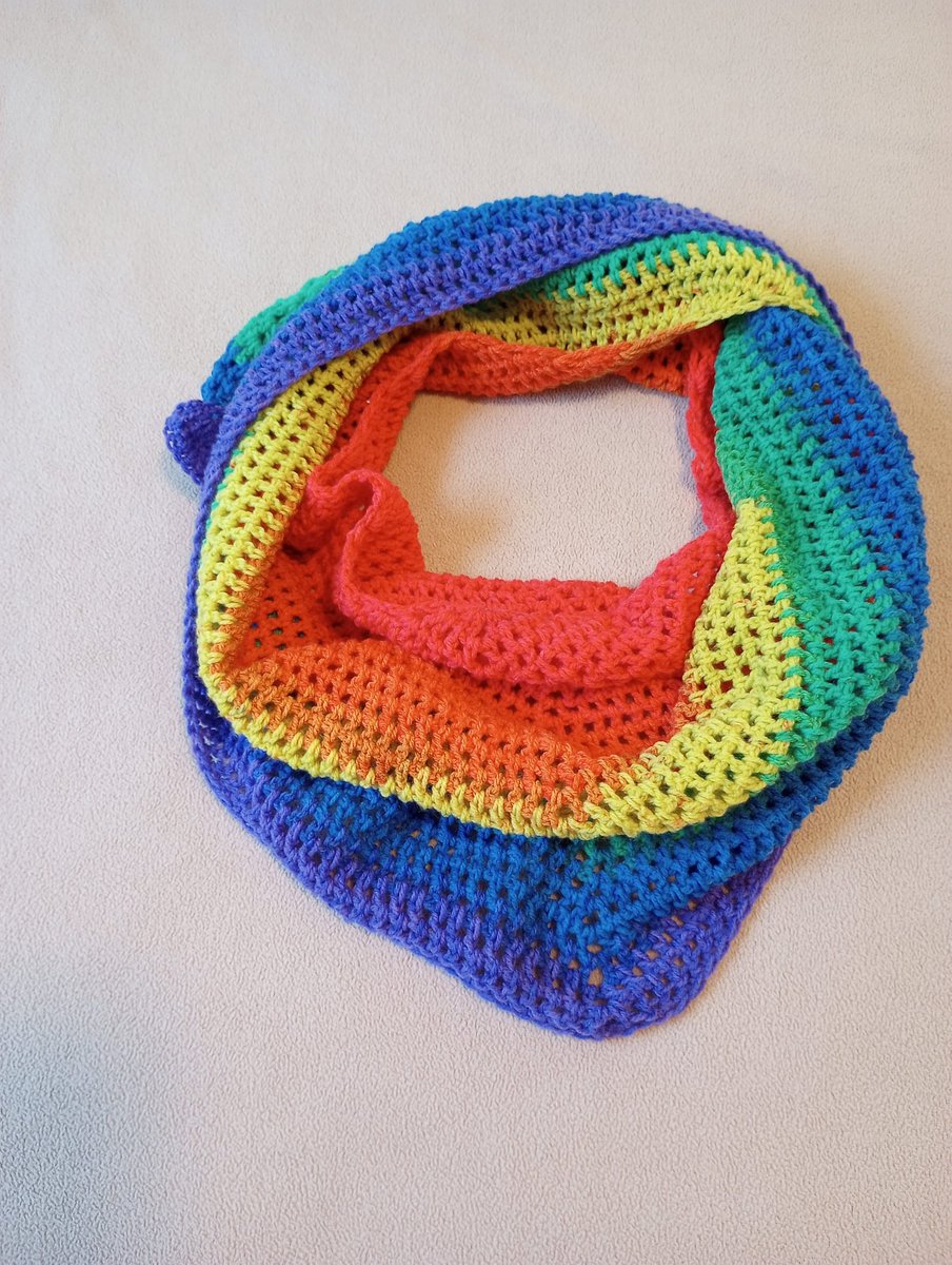 coldstreamcraft's tweet photo. Who says pride month has to end, wear a rainbow proudly all year! #Rainbow Triangle Scarf, Triangle Shawl, Handmade Crochet Wrap, #PRIDE wear  https://t.co/LKKgkvbfUs #Etsy #cbus #germanvillage #ShopLocal #EtsyFinds #614 #Crochetlovers #Handmade https://t.co/kNj05pYXEu