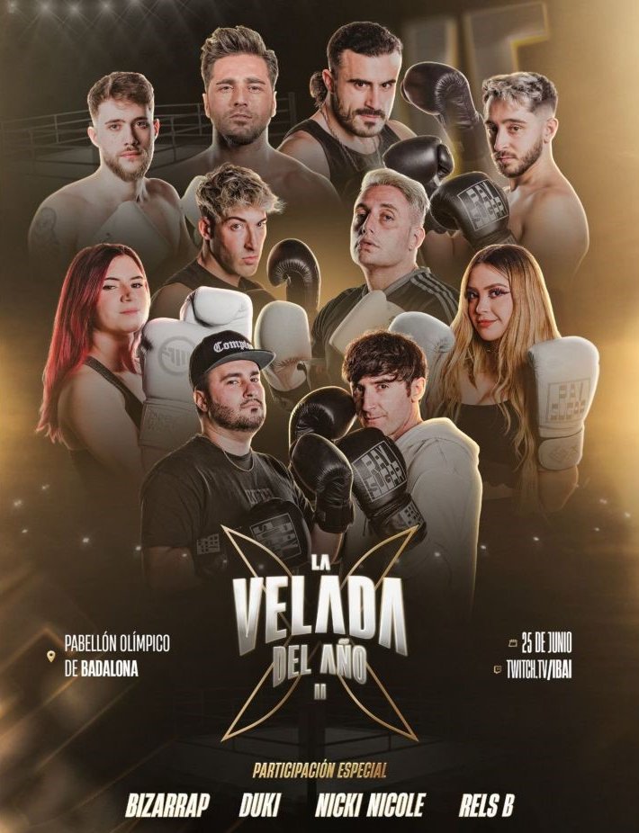 Participa en la porra de #LaVeladaDelAño2 🥊 Acierta 4 de 5 combates y llévate un BONO DE 10€ 🤑

<a href="/TheCarolos/">Carola</a>ㅤ🤜🏽🤛🏽 <a href="/Spursito/">Pursi</a> 
<a href="/paracetamor/">Paracetamor</a>  🤜🏽🤛🏽 <a href="/arigameplays/">ARI 🍓✨</a> 
<a href="/momorelojero/">El Calamar de La Plata</a> 🤜🏽🤛🏽 <a href="/byViruZz/">VIRUZZ</a> 
<a href="/LuzuGames/">Luzu</a> ㅤ🤜🏽🤛🏽 <a href="/LOLiTOFDEZ/">LOLiTO FDEZ</a> 
<a href="/David_Busta/">Bustamante</a>ㅤ🤜🏽🤛🏽 <a href="/MisterJagger_/">JÄGGER</a> 

Like y comenta! 💜