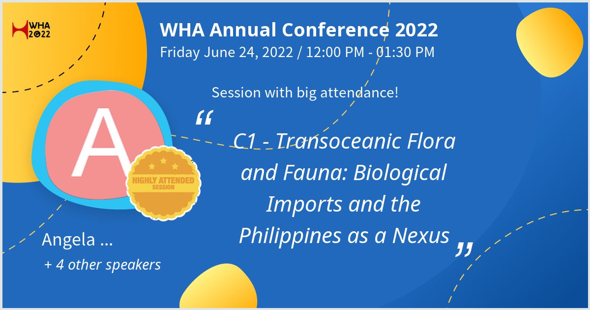 Gave a talk at WHA Annual Conference 2022 on C1 - Transoceanic Flora and Fauna: Biological Imports and the Philippines as a Nexus. Thanks for the great turnout! #Bilbao22 #WHA2022 - via #Whova event app