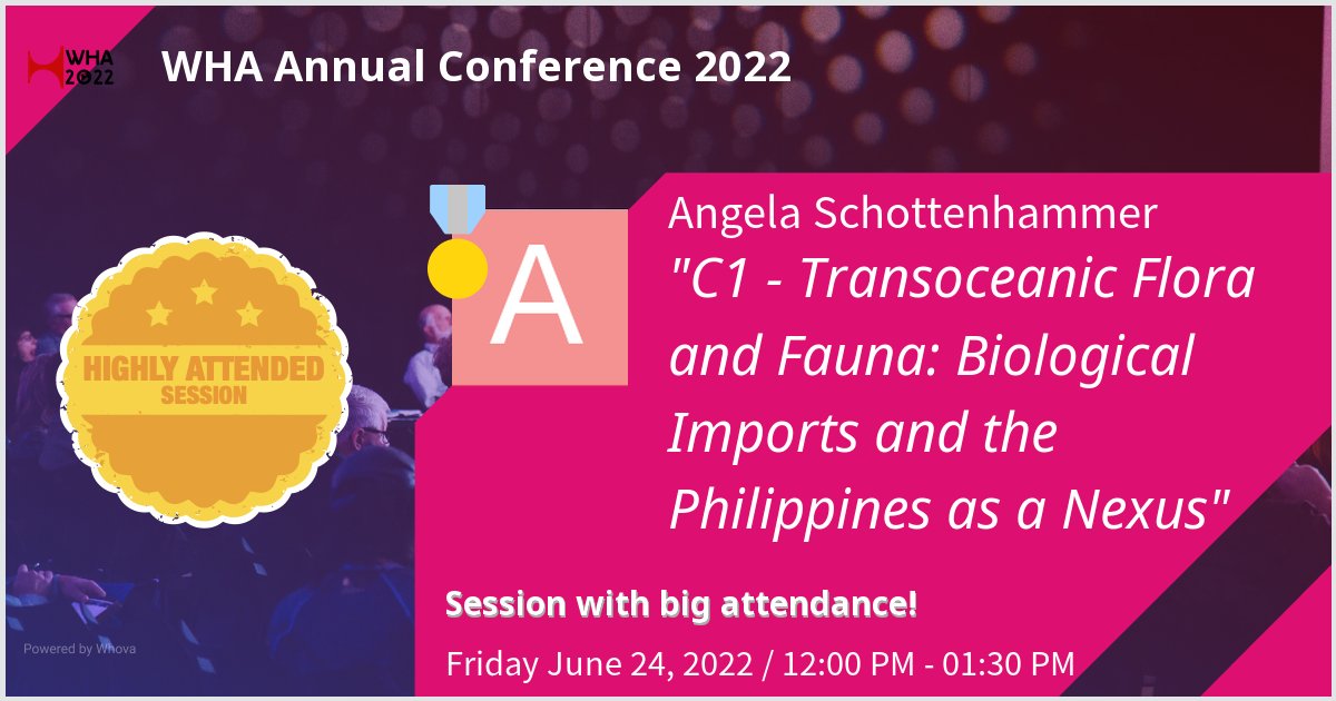 Gave a talk at WHA Annual Conference 2022 on C1 - Transoceanic Flora and Fauna: Biological Imports and the Philippines as a Nexus. Thanks for the great turnout! #Bilbao22 #WHA2022 - via #Whova event app