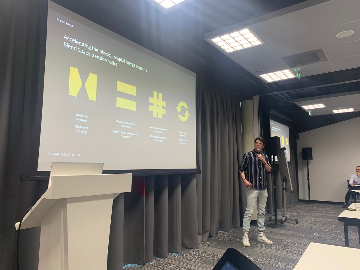 EPAMSystems's tweet photo. Great presentation from EPAM’s Alex Van Gestel and Geoffrey Parsons at the World CG & Retail Forum. They explored what's driving the shift in #ConsumerBehaviour and why brands need to focus on #BlendSpace to attend their new hybrid demands. https://t.co/L2TBJHzC4w