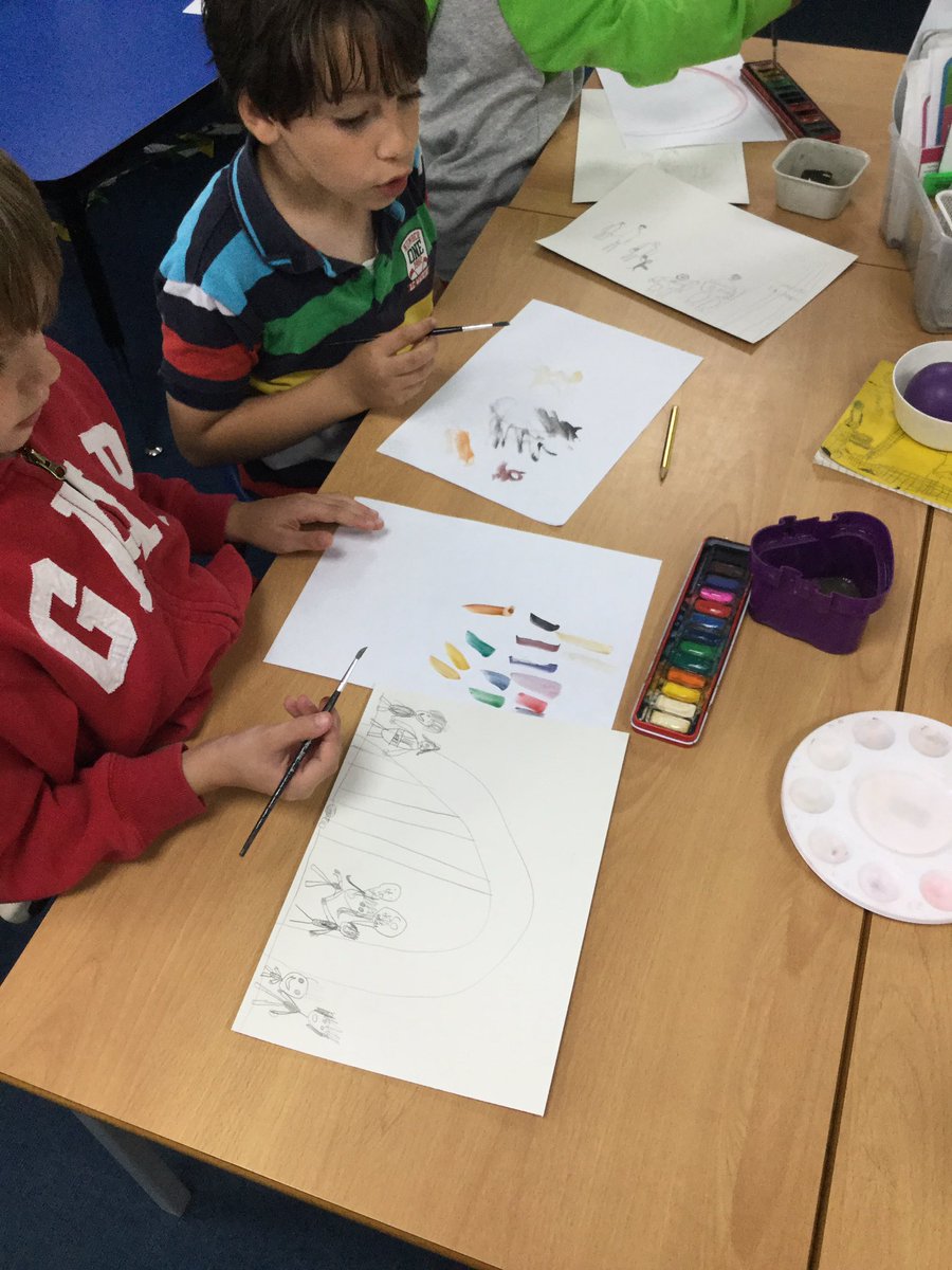 ThamesideSch's tweet photo. We have been inspired by @QuentinBlakeHQ to use watercolours to create our own illustrations for Charlie and the Chocolate Factory #arttps #GLEtps https://t.co/YNSCJGViuk