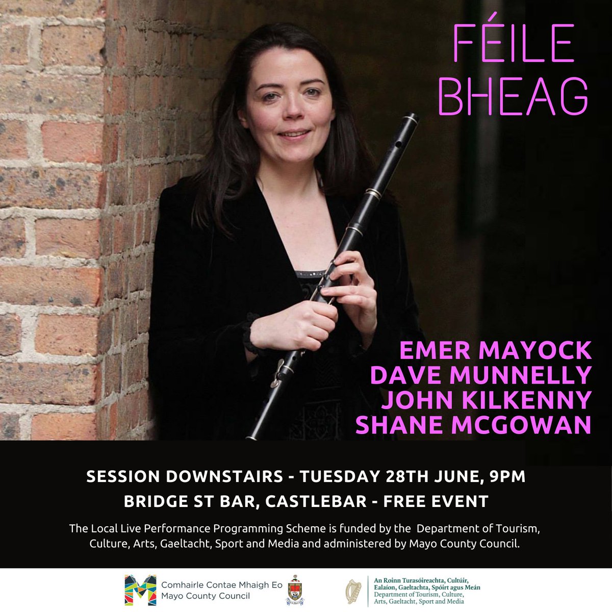 mayopalooza's tweet photo. Emer Mayock, Dave Munnelly, John Kilkenny &amp; Shane McGowan
Session downstairs, Bridge St Bar, Castlebar. 
Tuesday 28th June, 9pm 
Free Event 
#MaighEo #Ceol #Cultúr https://t.co/RLgOyRg0tO