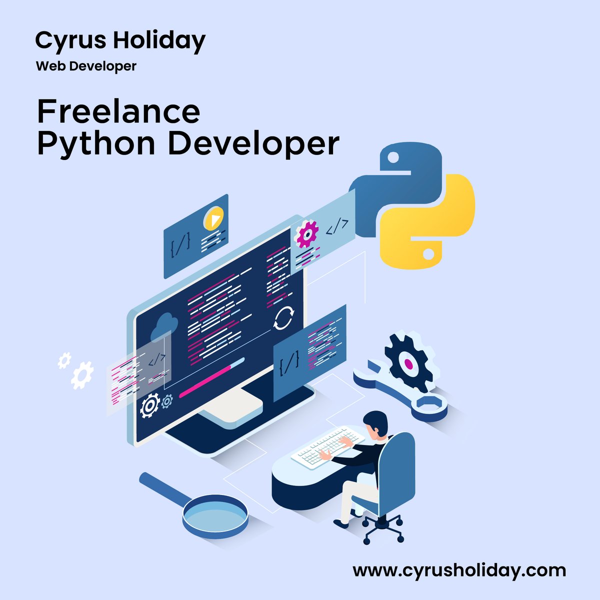 holiday_cyrus's tweet image. Freelance Python Developer
Looking for Python freelance developers? Find &amp;amp; hire best Python freelancers at Cyrusholiday. Hire me for best app development.
 
Hire Me!

👉 Whatsapp Me-: wa.me/919818805835
👉 Visit-: cyrusholiday.com
#freelancepythondeveloper #Python