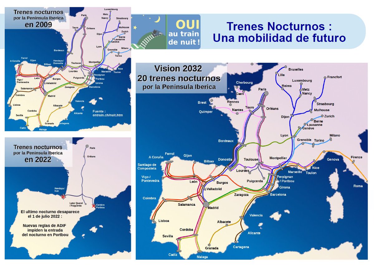 Webinar #trenes_nocturnos🚃💫por la Península🇪🇸🇵🇹🇫🇷:
🤔Prefieres 5⃣ horas sentado🫤u8⃣horas durmiendo😴?
✅Para 1⃣0⃣0⃣0⃣km el #tren_nocturno🌜es tan atractivo🥰como el diurno🌞
👉Queremos #billetes_combinados Nocturno+AVE para llegar a🇪🇺!
👇Video aquí👇
drive.google.com/file/d/1EnRabU…