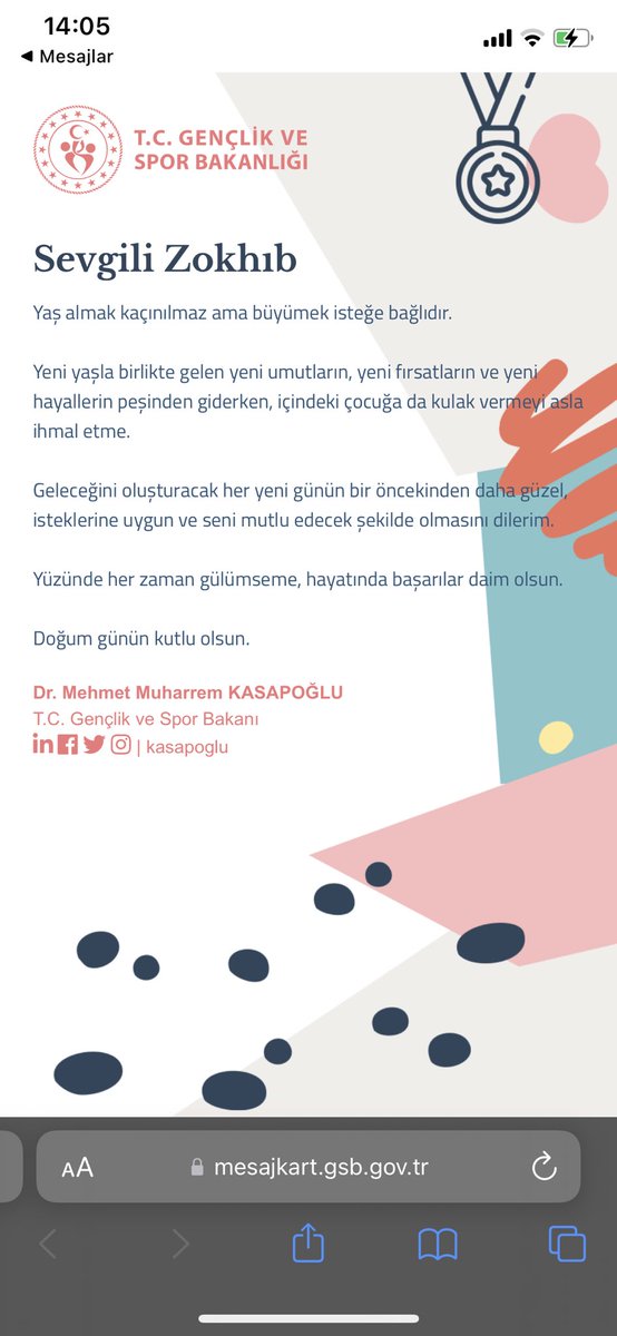 Üzerime kayıtlı telefon numarasına yabancı uyruklu birinin kaydı mı yapıldı sizde ? Ne bu benim doğum günüm ne de bu adım <a href="/gencliksporbak/">Gençlik ve Spor Bakanlığı 🇹🇷</a> <a href="/kasapoglu/">Dr. Mehmet Kasapoğlu</a>