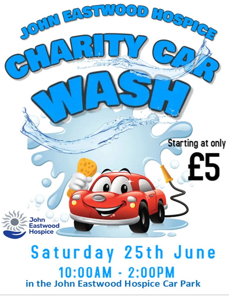 This great event is taking place tomorrow in the John Eastwood carpark. Come along and join the fun and bring your car for some TLC! #fundraising #charityevent #hospice