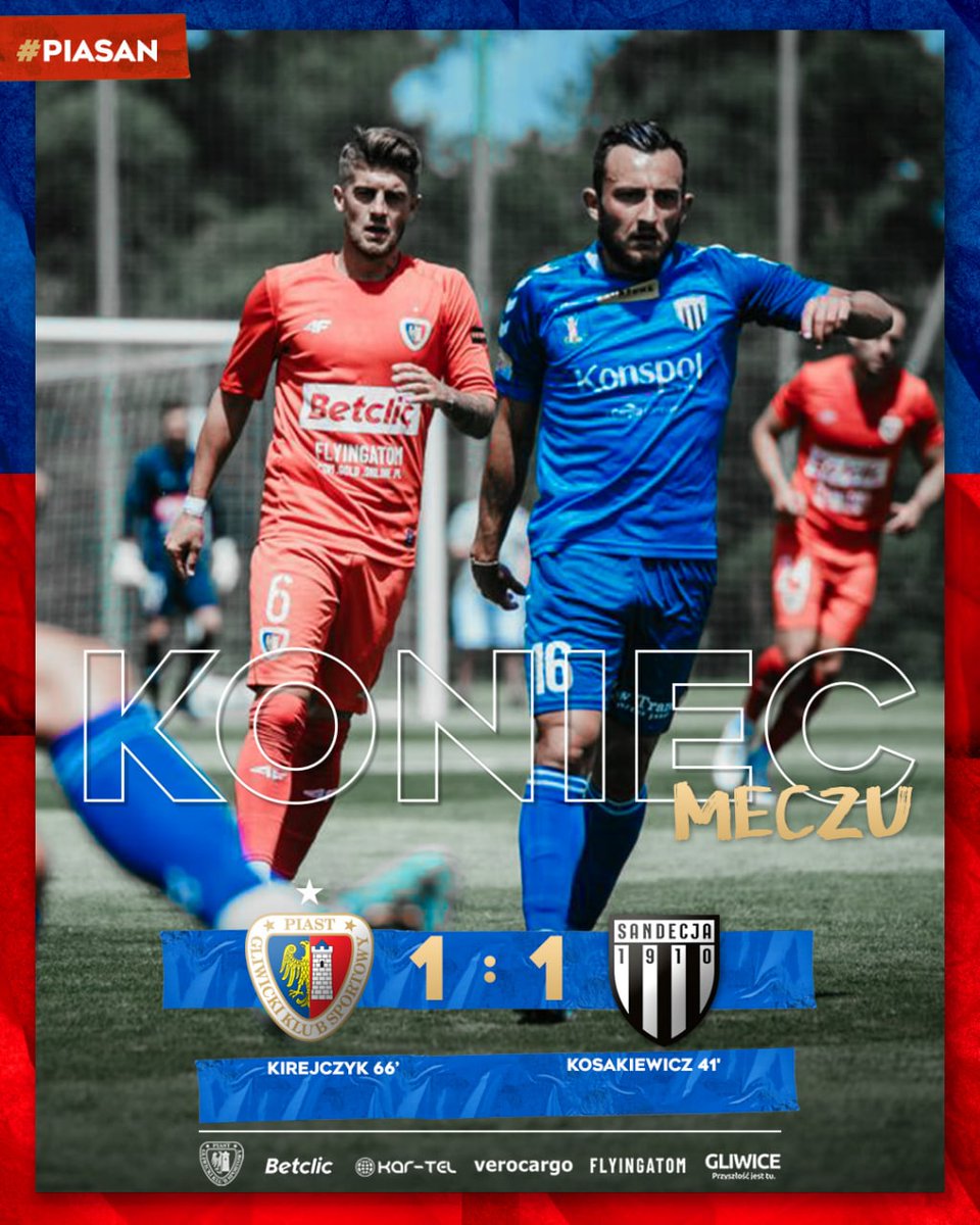 PiastGliwiceSA's tweet photo. Sparing z @SandecjaNS na remis! #PIASAN https://t.co/d0v7XoREaj
