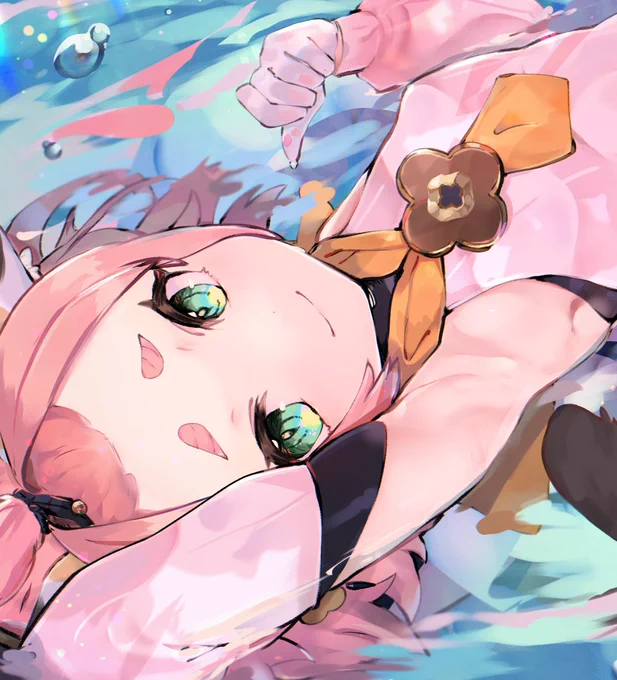 お池にハマったディオナちゃん🐈💦
#Drawfest3_genshin 
#原神 #GenshinImpact 