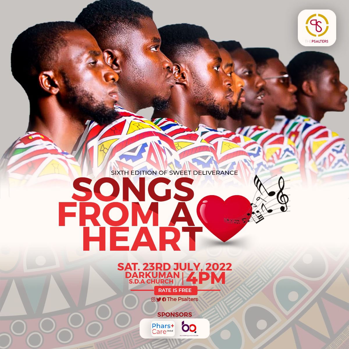 ThePsalters's tweet photo. Keep the heart singing all the while; Keep the song ringing!
#SweetDeliveranceAt6
#SongsFromAHeart
#SOFAH
#PharstCareGlobal
#ThePsaltersXperience
#ThePsaltersMusic
#ThePsaltersEffect https://t.co/TPZJEbxugc