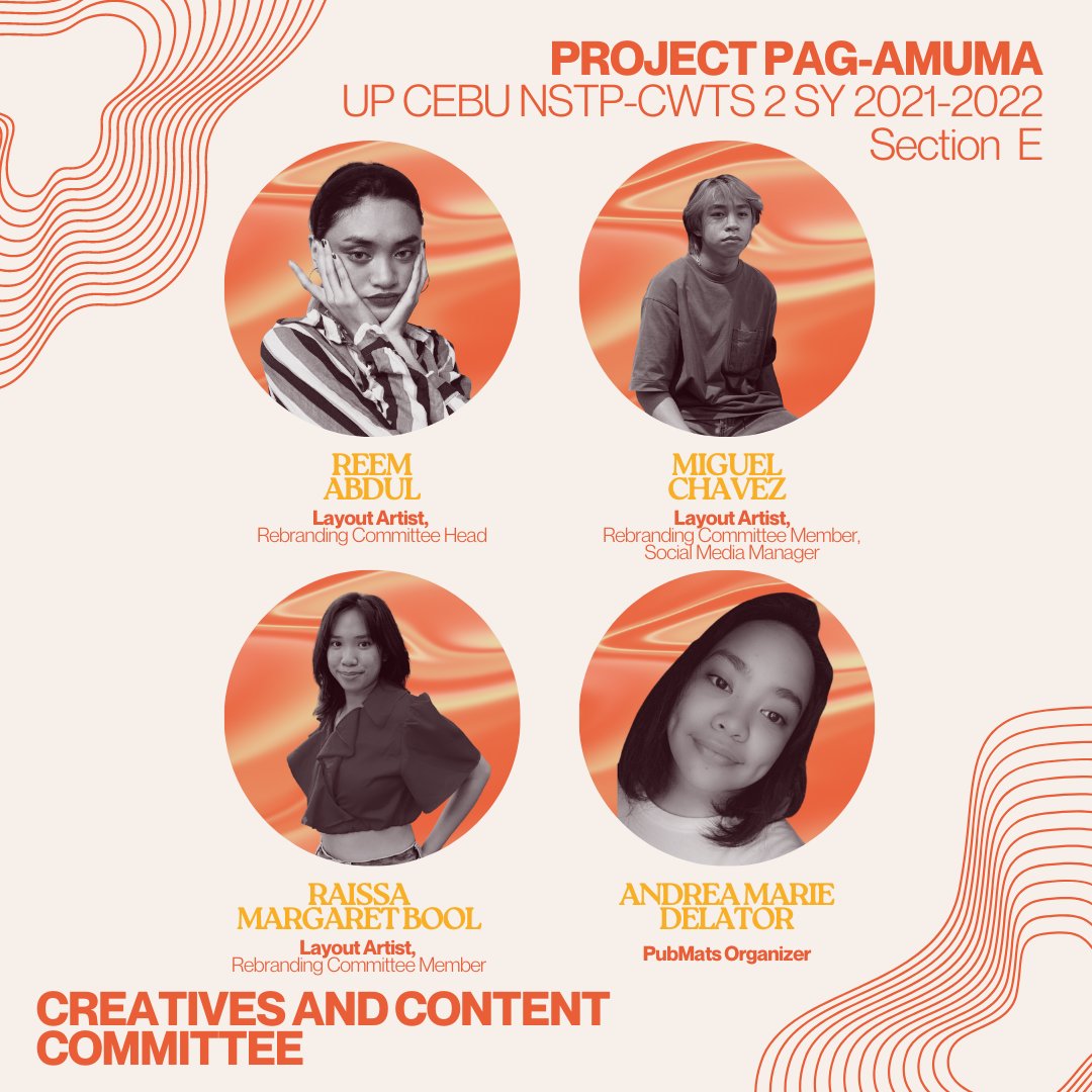 ProjPagamuma's tweet photo. The journey of Project Pag-amuma has been extremely enriching with lot of learning and full of volunteerism. Truly, the fruit of collective movements is beyond remarkable✨.  

Presenting the people behind the success of Project Pag-amuma —

Kay sa Project Pag-amuma, pinangga ka! https://t.co/jqb7fuir6n