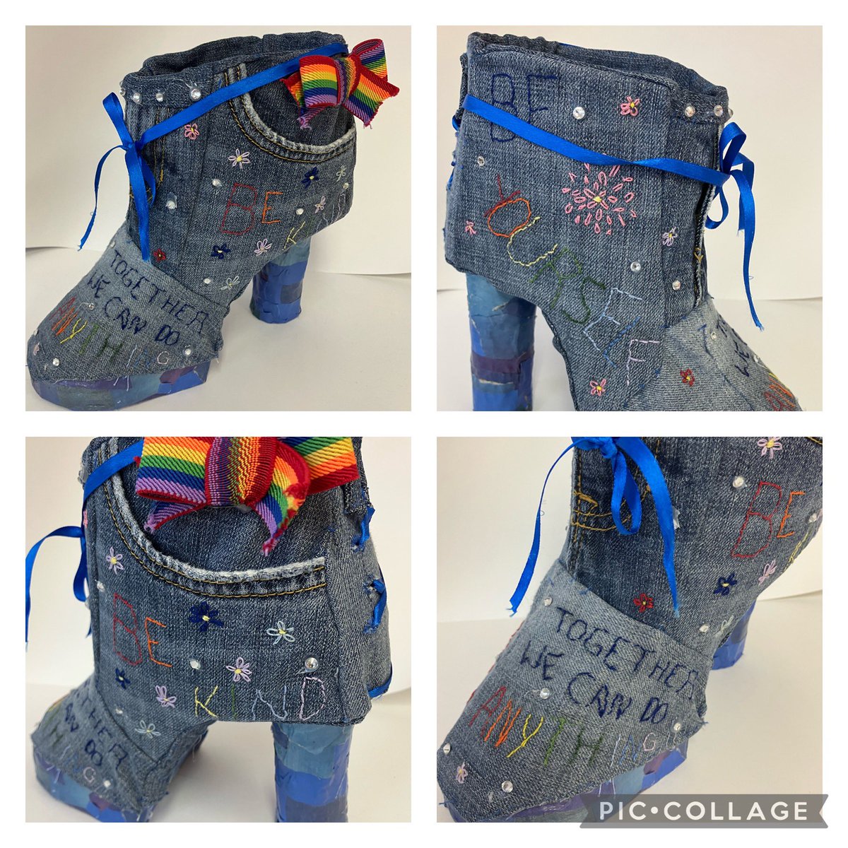 Some great news to share with you all on our last day of term. Keira Cameron is the West Lothian winner for the <a href="/schuh/">schuh</a> Design Competition 🎉 Made in S1, her design communicates the theme of a more tolerant, kind &amp; inclusive future .. happy holidays! <a href="/Linlithgow_Acad/">Linlithgow Academy</a>