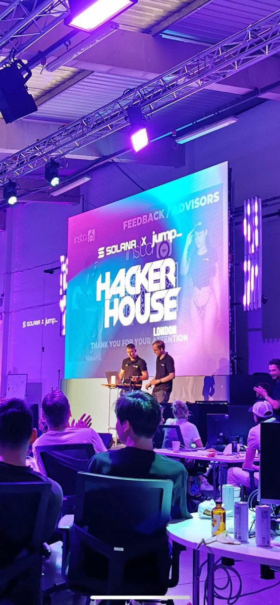 Marek and Pascal speaking at Solana Hacker House in London