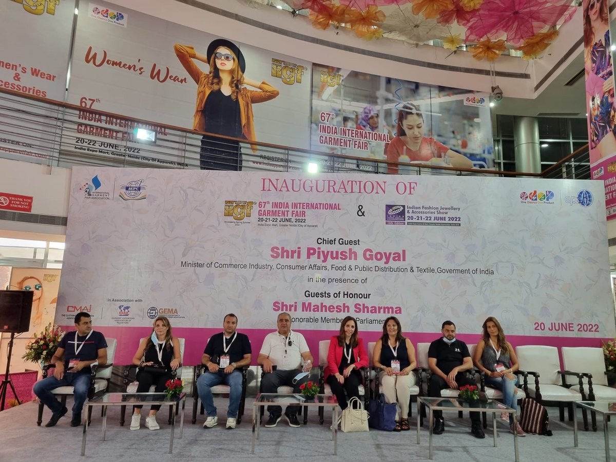 IndiaInLebanon's tweet photo. A business delegation from Lebanon attended the India International Garment Fair & Indian Fashion Jewellery & Accessories Show #IFJAS from 20-22 June at Greater Noida, India. There is increasing interest among Lebanese traders to introduce new Indian products in Lebanese market. https://t.co/vVoK71abS3