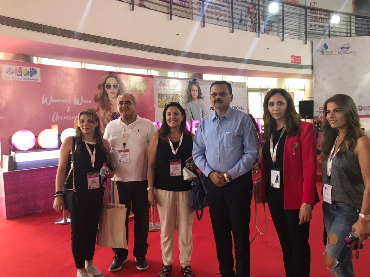 IndiaInLebanon's tweet photo. A business delegation from Lebanon attended the India International Garment Fair & Indian Fashion Jewellery & Accessories Show #IFJAS from 20-22 June at Greater Noida, India. There is increasing interest among Lebanese traders to introduce new Indian products in Lebanese market. https://t.co/vVoK71abS3