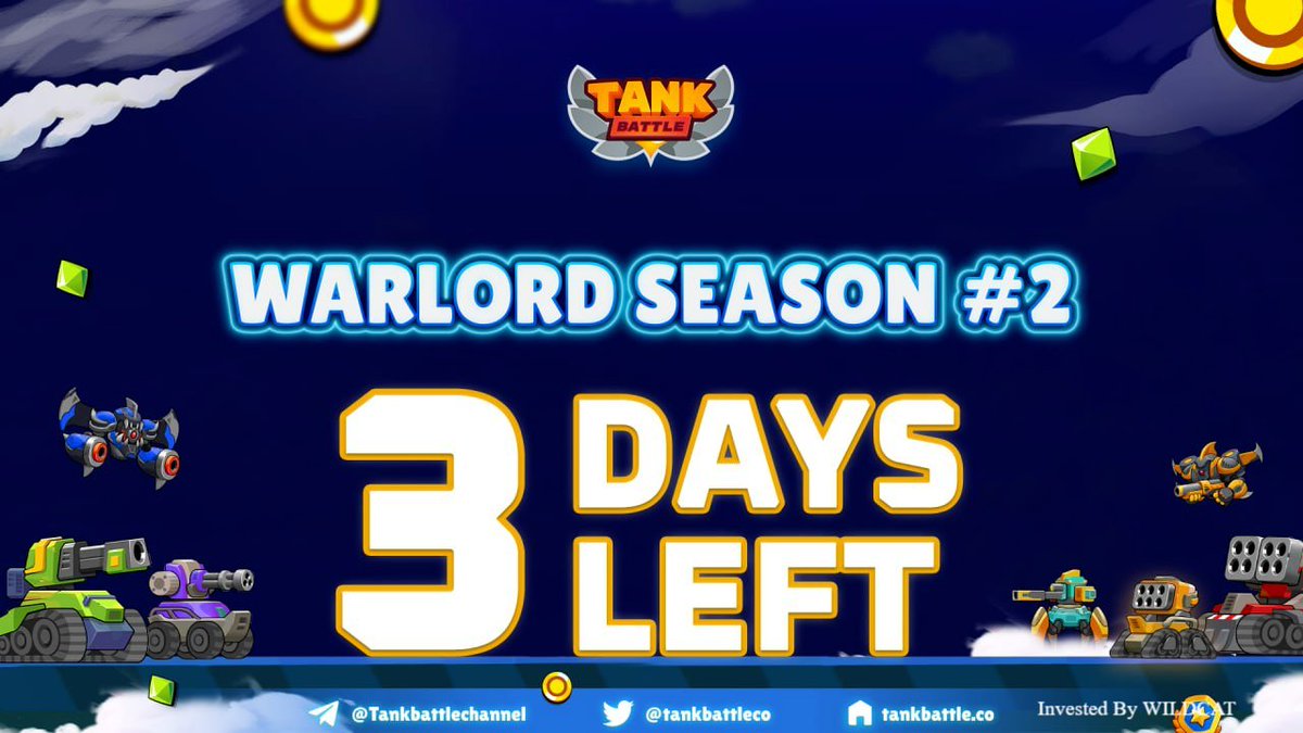 🚩Warlord Season #2 | 3 Days Left To Claim The Title🚩

❓ Don't forget about the race, upgrade your Tanks, and set them to fight ❗

Let's take a look at this season's bonus rewards t.me/tankbattlechan… 

👉Fight your enemies: apps.tankbattle.co/play
