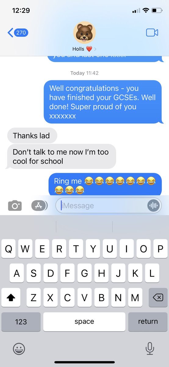BMWmsport75's tweet photo. So I finished my GCSEs today! Last paper was stats 🤦‍♀️ Ok well mini me did - but I’ve walked this with her so felt like I sat them #GCSEmom Sent text after exam to her &amp; this is what I get back. Gotta love this child #minime #feelingproud #shecracksmeup  😂😂😂😂 @Holly_bradley06 https://t.co/AS9ik643ad