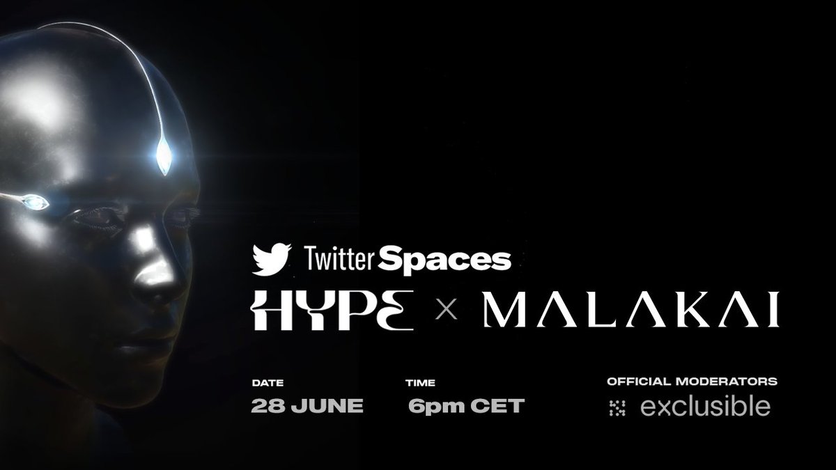 hypepartners's tweet photo. 📣 Join us on 28th June at 6PM CET with @houseofmalakai, @hypepartners, @exclusible and the winner of Third Ey3 NFT for a fireside conversation!

We discuss the drop in detail, as well as give an AMA opportunity for the community.

Set your reminder 👇
https://t.co/Nwae7NUj59 https://t.co/aa1z7k01pl