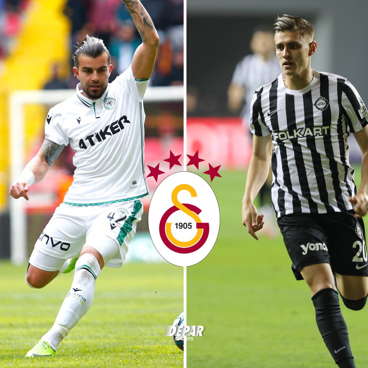 DeparSports's tweet photo. 🟡🔴 Galatasaray, son 24 saat içerisinde önce Beşiktaş ile sözlü anlaşmaya varan Kazımcan Karataş'ı, ardından Fenerbahçe ile görüşen Abdülkerim Bardakçı'yı kadrosuna kattı. https://t.co/LycWkQwzQF
