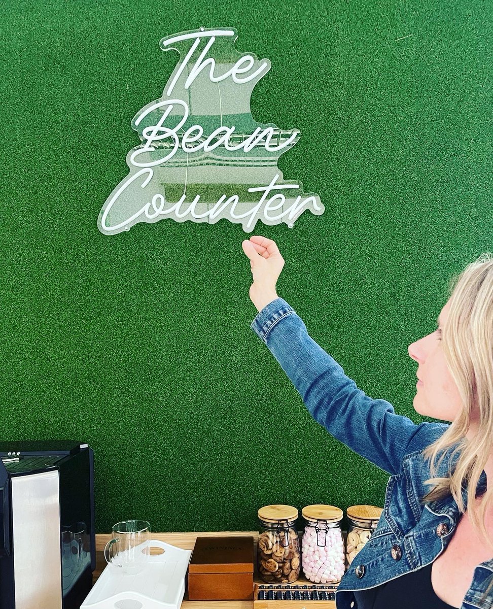 TattonLimited's tweet photo. We had a very special guest visit today. The one that inspired the name for our in-house coffee bar @LizBoardmanCopy Liz did a ceremonial light switch on for us, as if by magic! 💡☕ #thebeancounter #coffeetime #lightswitchon #inspiration #knutsford #financialplanning #cheshire https://t.co/YSpDCVexej