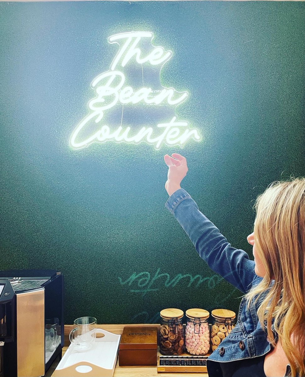 TattonLimited's tweet photo. We had a very special guest visit today. The one that inspired the name for our in-house coffee bar @LizBoardmanCopy Liz did a ceremonial light switch on for us, as if by magic! 💡☕ #thebeancounter #coffeetime #lightswitchon #inspiration #knutsford #financialplanning #cheshire https://t.co/YSpDCVexej