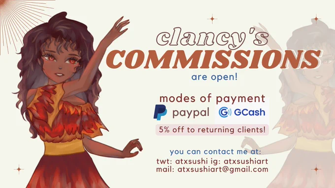 [ rts appreciated! ]

🌟 COMMISSIONS OPEN 🌟

- hello hi hello ! pls help me save for uni and personal funds by commissioning me, maybe for clip studio as well ♡ 

if you want to avail a comm, send me a DM! 🫶🏻 