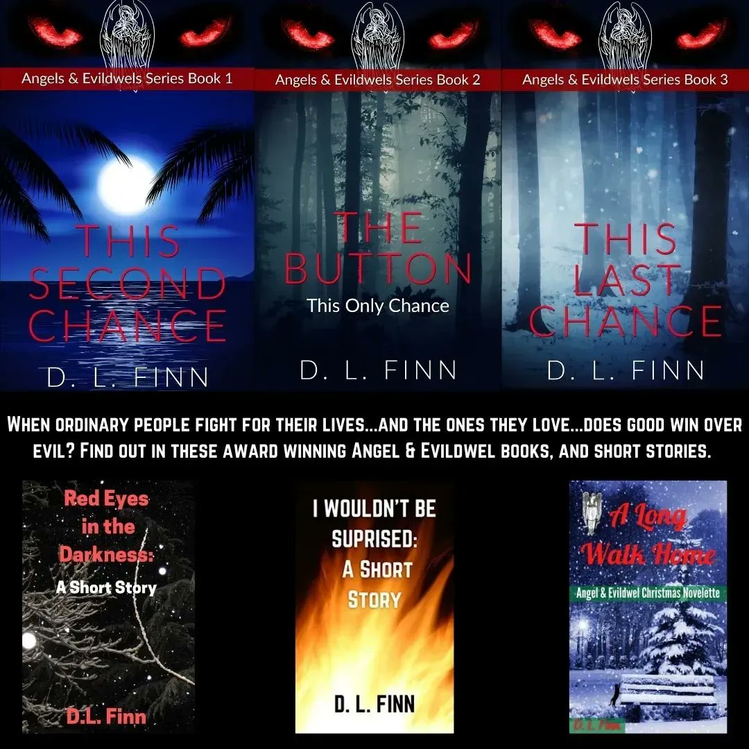 dlfinnauthor's tweet photo. When ordinary people fight for their lives...and loved ones...does good win over evil? Angel & Evildwel Series and short stories!
https://t.co/3tLdA2wx20
#indieauthor #supernatural #dlfinn #paranormalromance #angels #ASMSG #IAN1 #lARTG #redemption #thrillers #WritingCommnunity https://t.co/wsZCfxRnP3