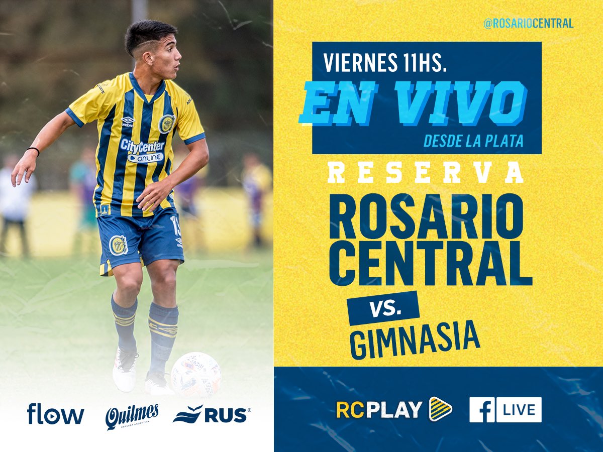 🔜⚽️ La Reserva de <a href="/RosarioCentral/">Rosario Central</a> visita a Gimnasia en La Plata y lo miras EN VIVO por <a href="/CARCPlay/">Rosario Central Play</a>.
 
🆓 Registrate GRATIS
🎦 rosariocentralplay.com