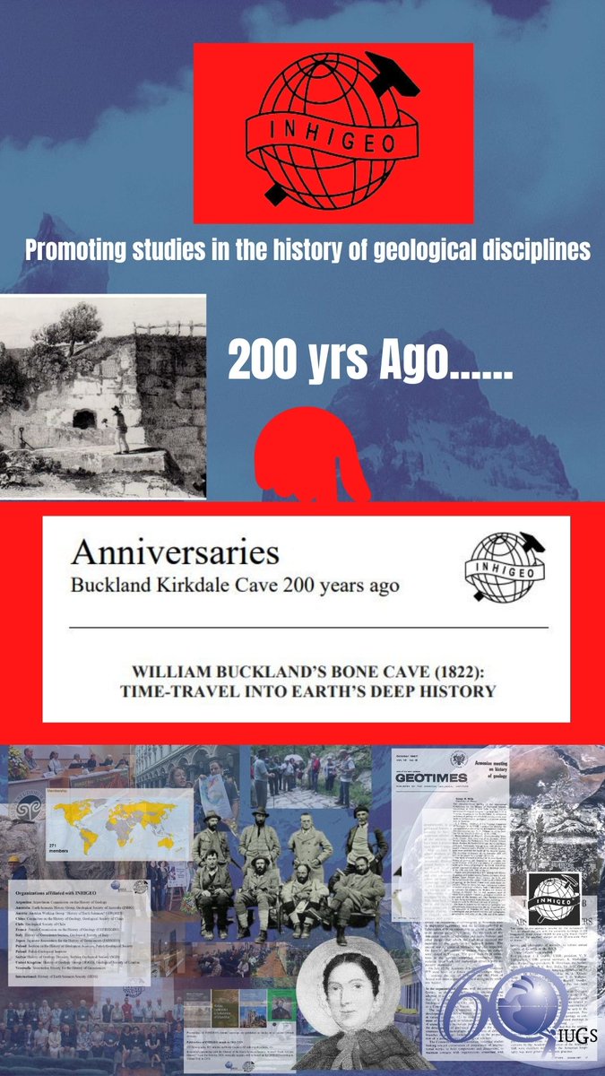 theIUGS's tweet photo. IUGS's International Commission on the History of Geological Sciences (INHIGEO), provide a geoscience flash back to 200 yrs ago. Check out the discoveries made in WILLIAM BUCKLAND’S BONE CAVE (1822).
https://t.co/rQcrYecqHo https://t.co/RFzVDk27Lb