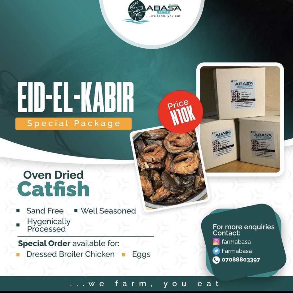FarmAbasa's tweet photo. Our boxed oven dried catfish is  currently going on Eid sales for just 10,000 naira !

Hurry up and grab this offer before it ends 👀 https://t.co/0BwXWnkf9U