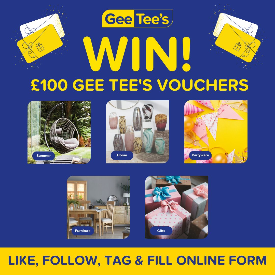 GeeTeesUK's tweet photo. To celebrate the launch of our brand new website we are giving away £100 worth of vouchers.

To be in with a chance to win you need to:

👍🏻 Like this post 
🤗 Follow our page 
🔖 Tag a friend
💻 Fill in the online form below👇

https://t.co/8N4I9Bd7rk

#WIN #COMPETITION #GIVEAWAY https://t.co/F889clV9xZ