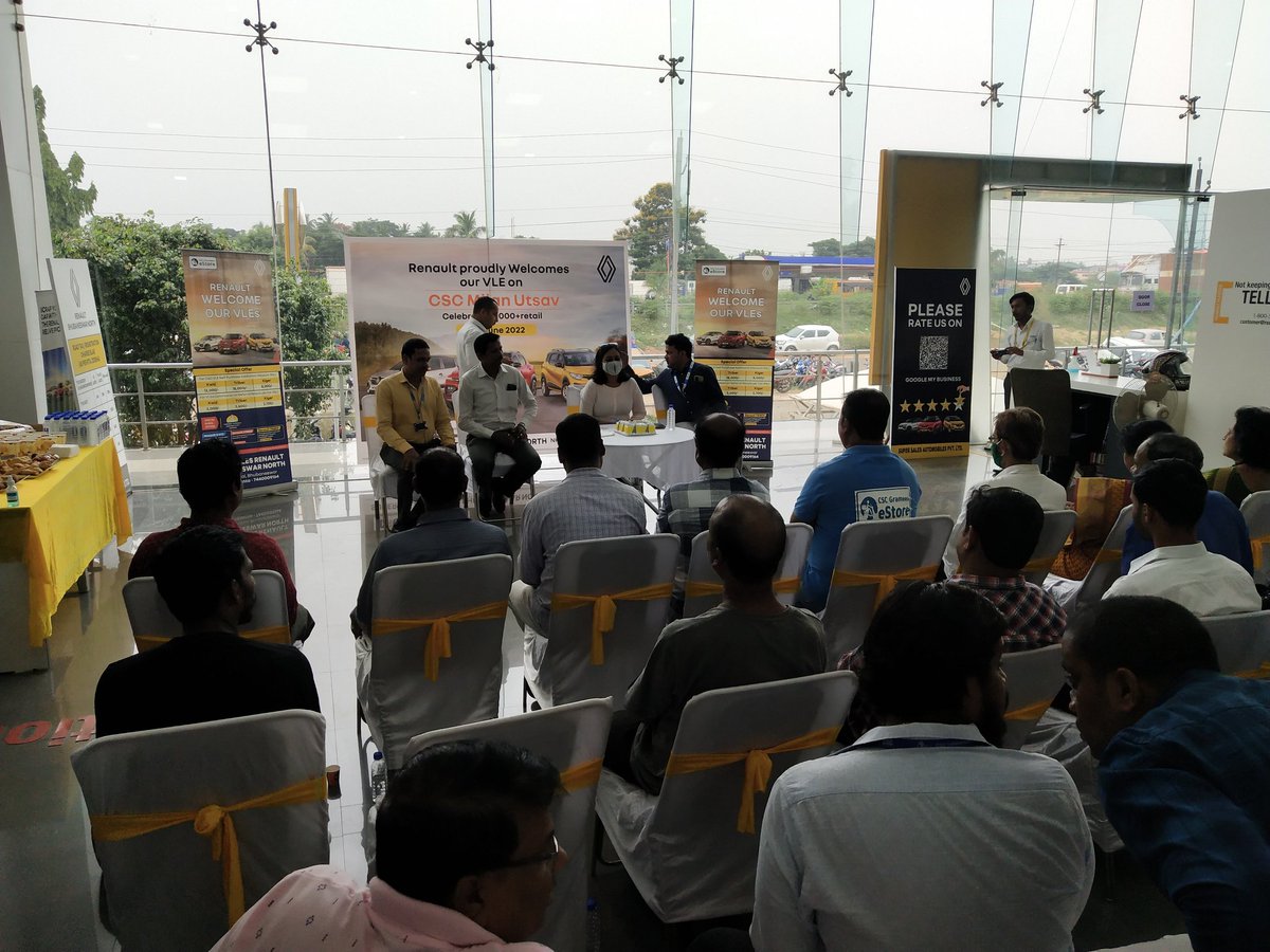 #CSC #Renault Milan Utsav celebrated at Super Sales Automobiles Pvt Ltd, Bhubaneswar, Odisha with presence of State Head,CSC SPV, Odisha ,GM, Renault and 30+ VLEs.

<a href="/CSCegov_/">CSCeGov</a> <a href="/dintya15/">dinesh tyagi Retd IAS</a> <a href="/ceo_csc/">CEO_CSC e-Governance</a> <a href="/SwornaprabhaSi1/">Swornaprabha Singh</a> <a href="/rajakishore_j/">Raja Kishore</a>