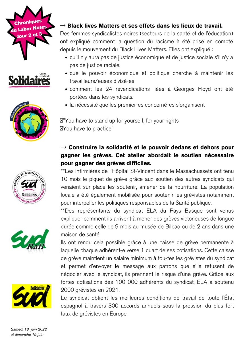 UnionSolidaires's tweet image. (Très fièr-es de faire partie d’une nouvelle génération de travailleurs/euses qui qui proposent de nouvelles formes d'organisation du travail pour battre les grands patrons.)
solidaires.org/sinformer-et-a…
 #labornotes #labornotes2022 #syndicalisme #syndi
