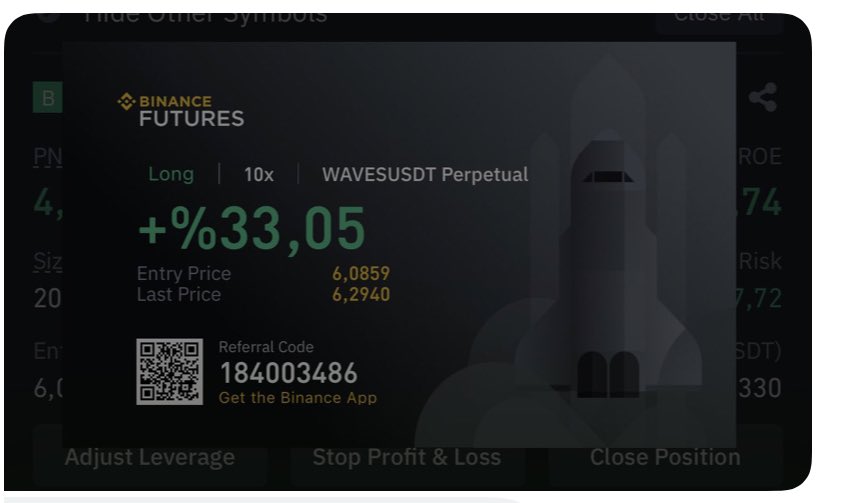 Dün takipçi arkadaşlarımız baktım ki usdtsiz kalmış canları sıkkın dedim olmaz öyle gerekeni yapayım SONUÇ USDT TABİ 💵💵💵💵 

Çatır çatır yiyiniz ✋

Waves sömürldü 🐳🧿 

#btc #binance #waves