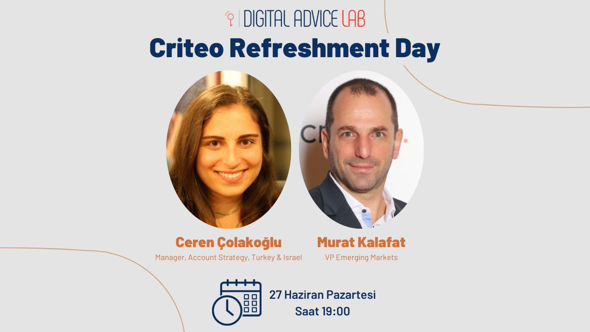 Haziran Ayında Refreshment Day'i Criteo ile birlikte gerçekleştiriyoruz. Criteo'dan Ceren Çolakoğlu ve Murat Kalafat’ın vereceği eğitimle gerçekleşecek Refreshment Day'e tüm akademi mezunları davetlidir. Katılım linki Küre'de!

🗓️27 Haziran Pazartesi ⏰19:00