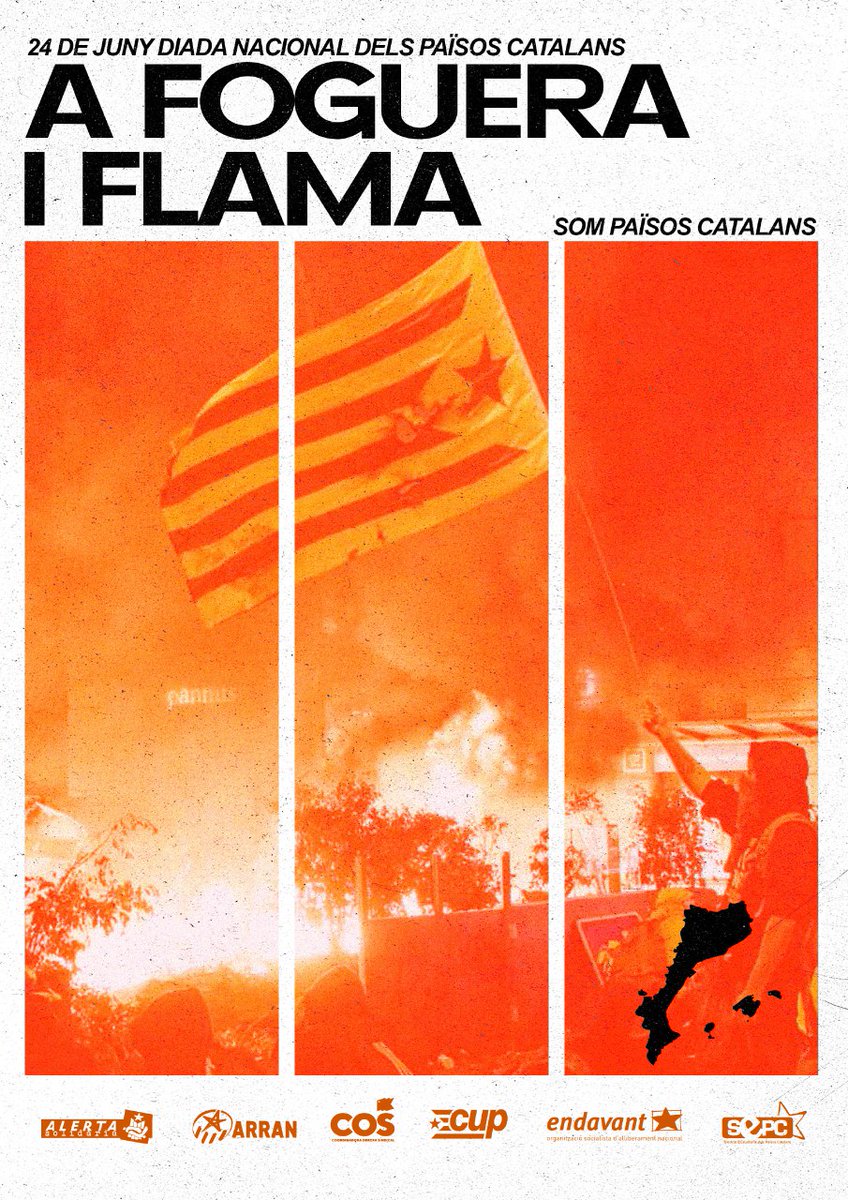 🟥"a foc i a flama": (ant.) de manera violenta, arrasadora. [Diccionari català-valencià-balear]

De les cendres del capitalisme construirem un nou món des dels Països Catalans.